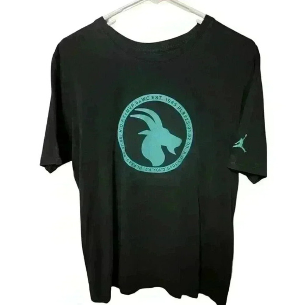 Nike Air Jordan Goat Basketball T Shirt- Size Large Carolina Blue - Picture 2 of 4